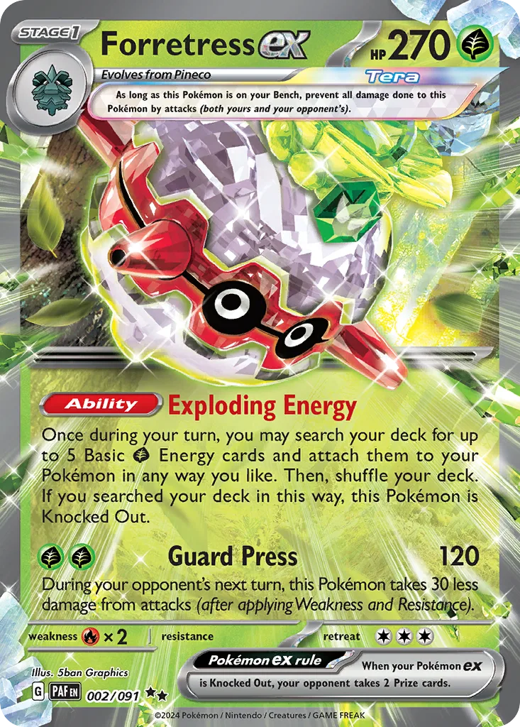 Forretress ex (PAF 002) – Paldean Fates – Normal
