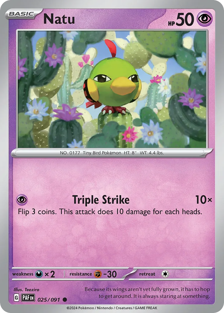 Natu (PAF 025) – Paldean Fates – Normal