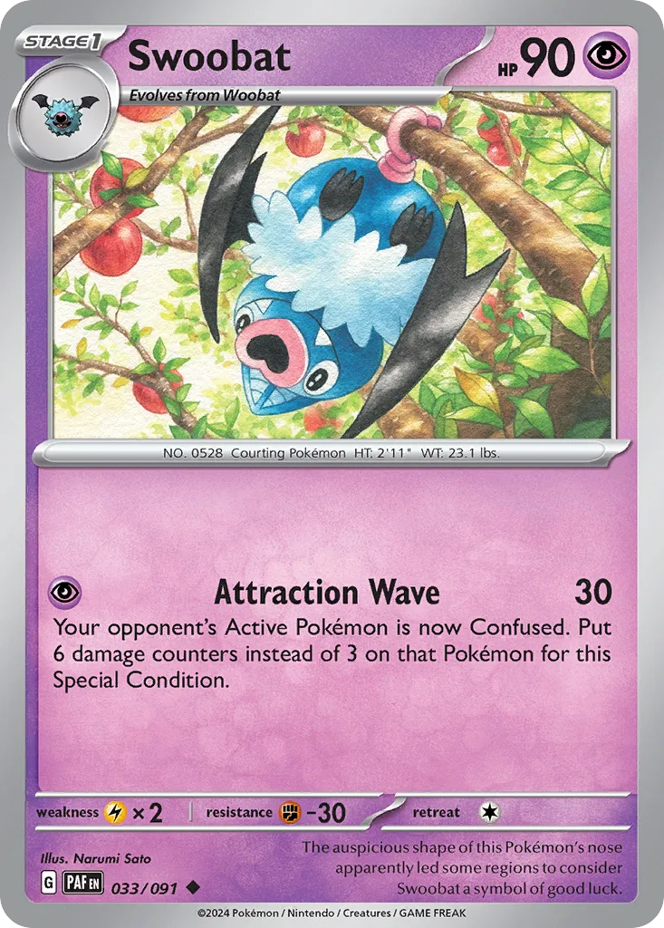 Swoobat (PAF 033) – Paldean Fates – Normal
