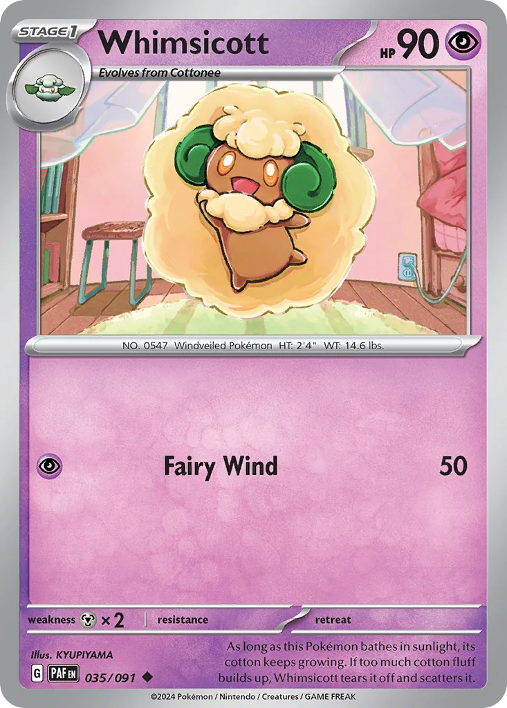 Whimsicott (PAF 035) – Paldean Fates – Normal