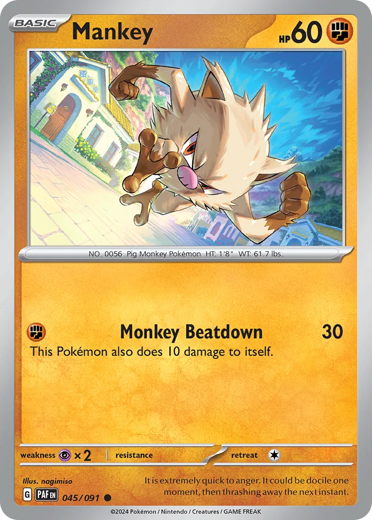 Mankey (PAF 045) – Paldean Fates – Normal
