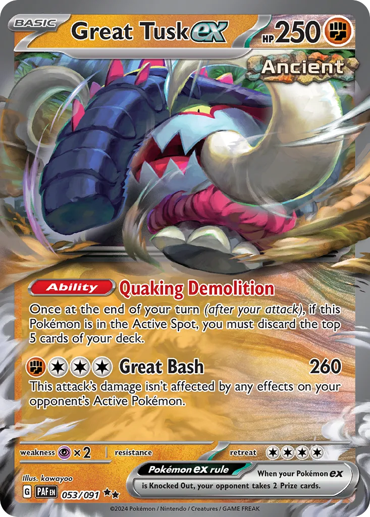 Great Tusk ex (PAF 053) – Paldean Fates – Normal