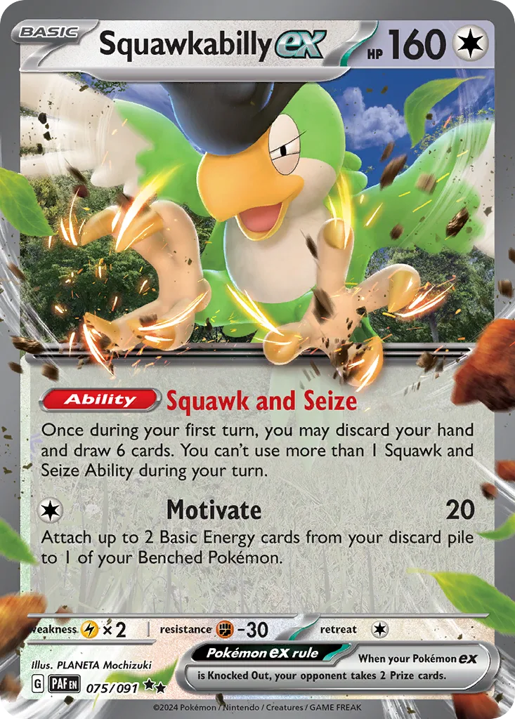 Squawkabilly ex (PAF 075) – Paldean Fates – Normal