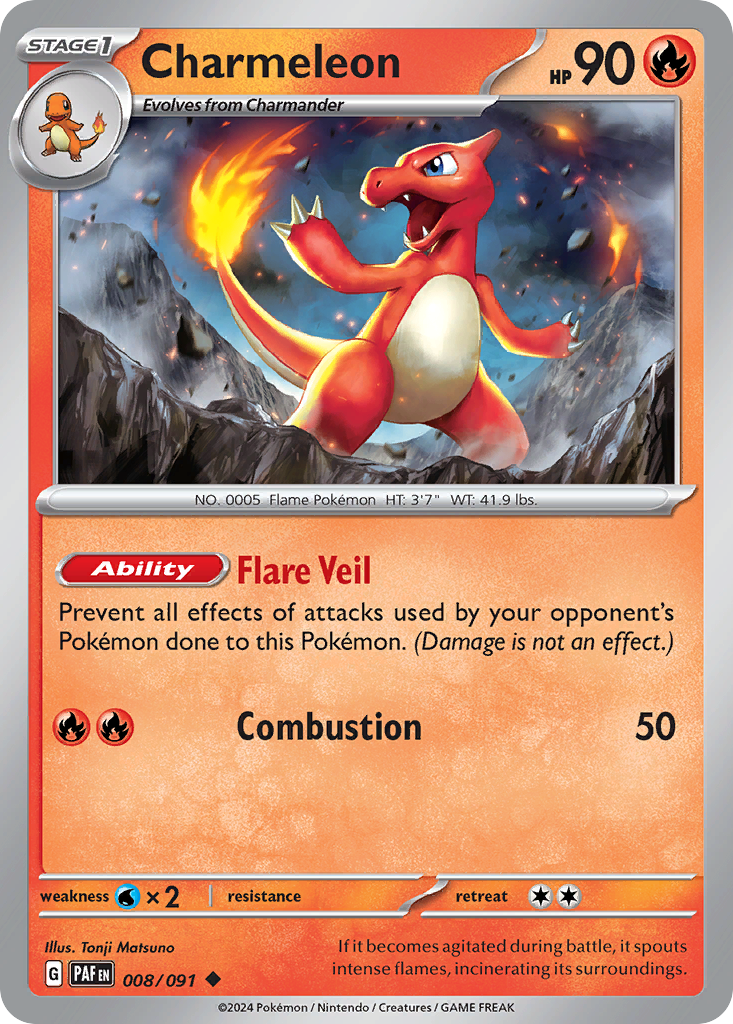 Charmeleon (PAF 008) – Paldean Fates – Normal