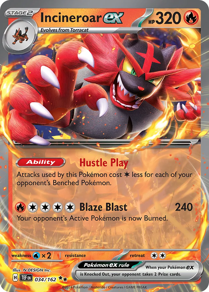 Incineroar ex (TEF 034) – Temporal Forces – Normal