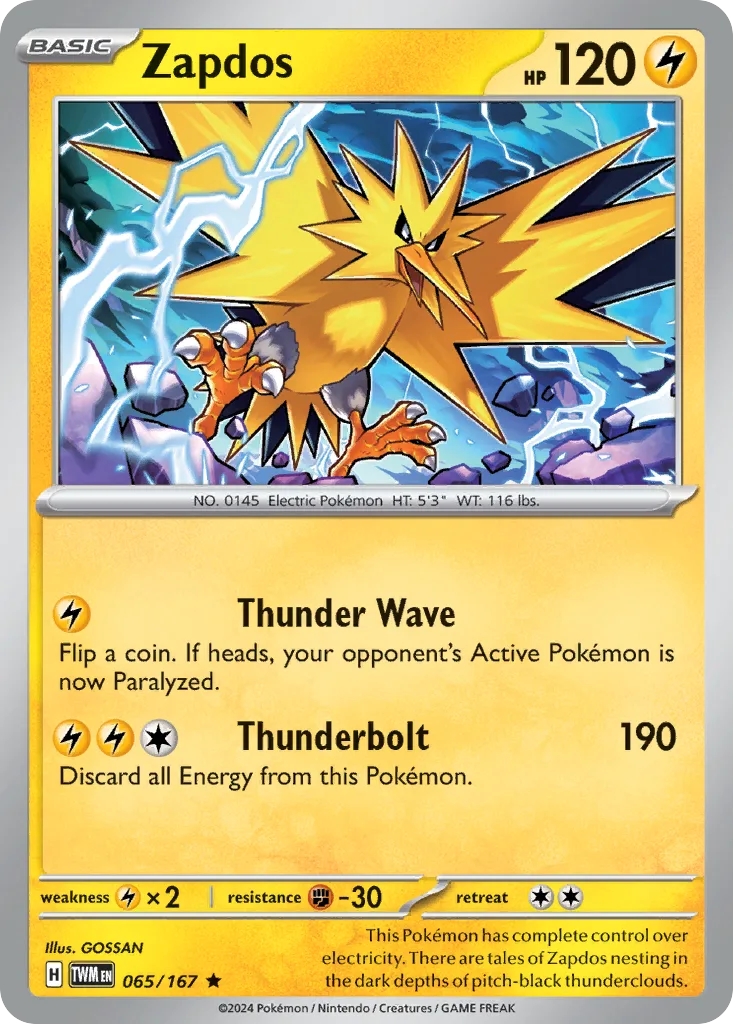 Zapdos - HOLO (TWM 065) – Twilight Masquerade – Normal