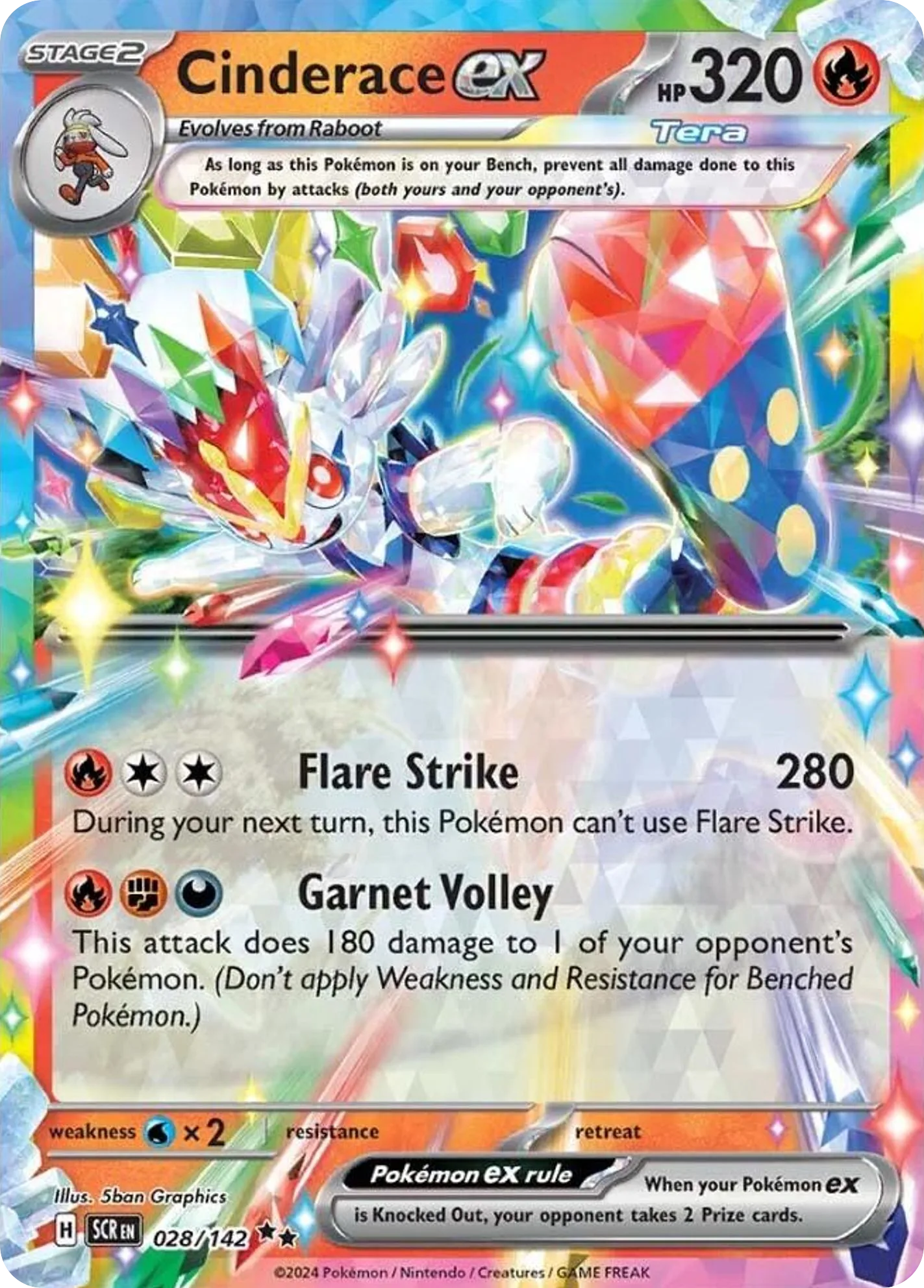 Cinderace ex (SCR 028) – Stellar Crown – Normal