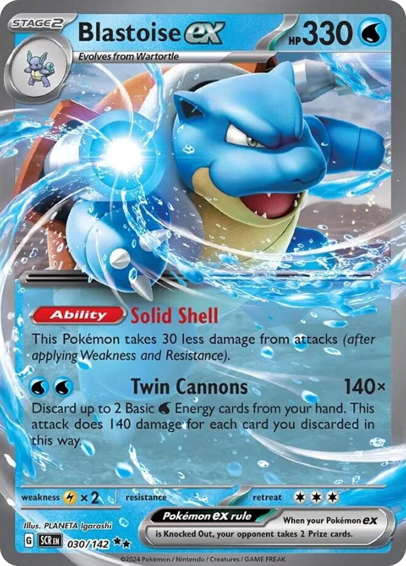 Blastoise ex (SCR 030) – Stellar Crown – Normal