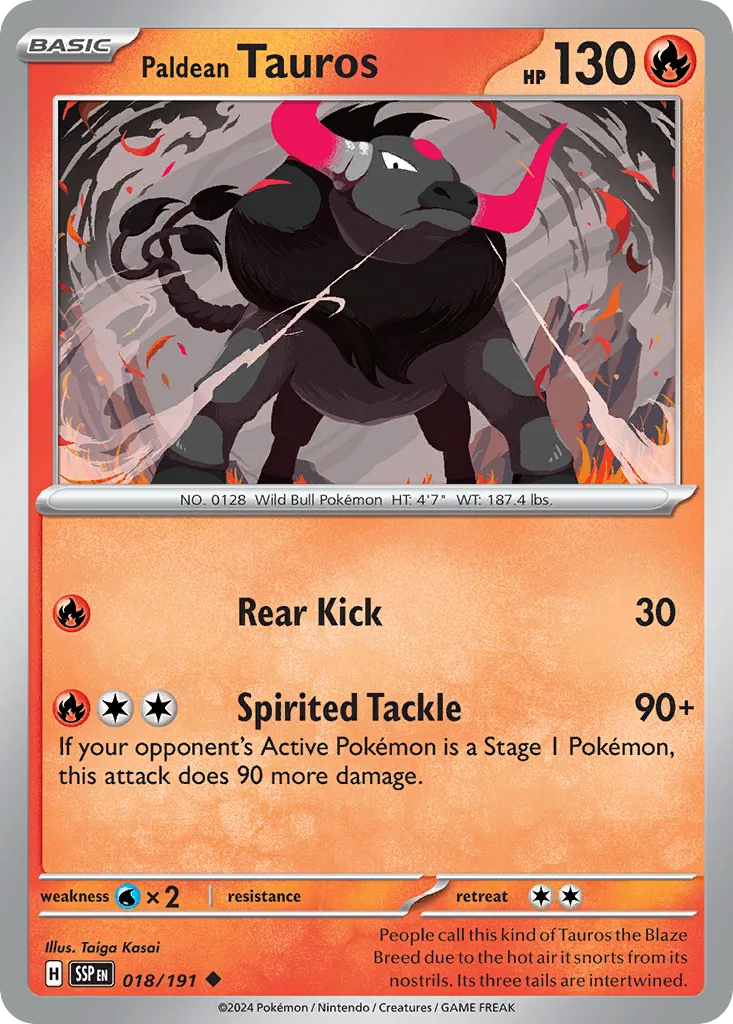 Paldean Tauros (SSP 018) – Surging Sparks – Normal