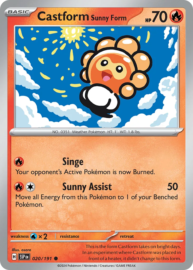 Castform Sunny Form (SSP 020) – Surging Sparks – Normal