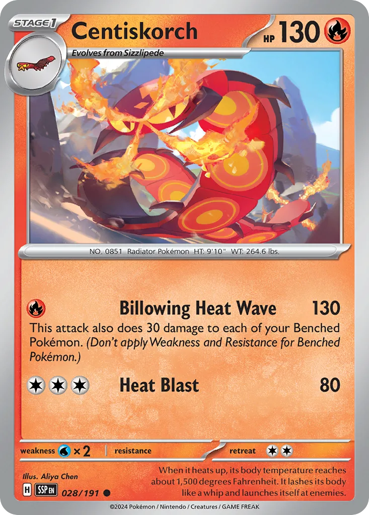 Centiskorch (SSP 028) – Surging Sparks – Normal