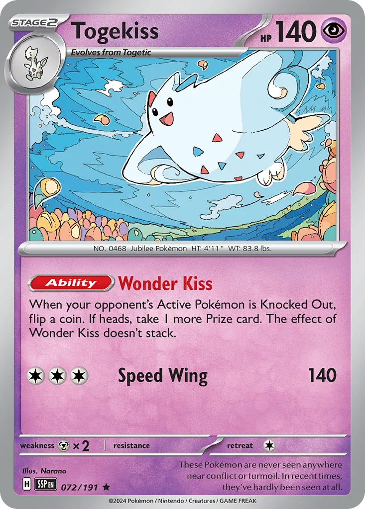 Togekiss - HOLO (SSP 072) – Surging Sparks – Normal