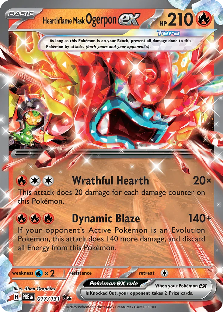 Hearthflame Mask Ogerpon ex (PRE 017) – Prismatic Evolutions – Normal
