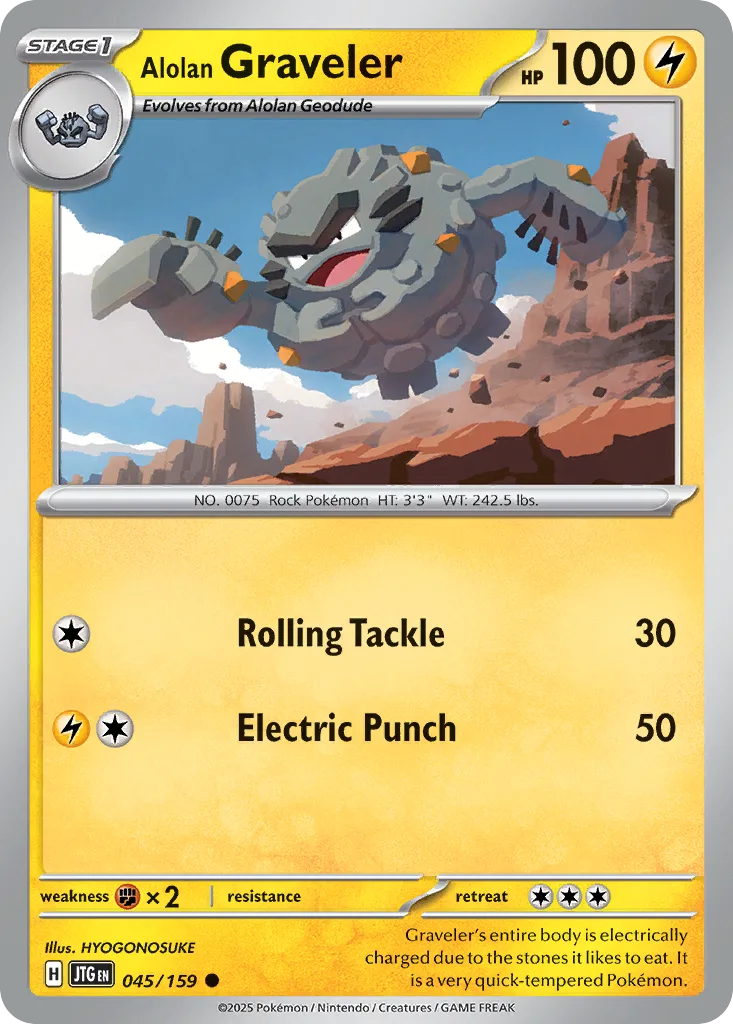 Alolan Graveler (JTG 045) – Journey Together – Reverse Holo