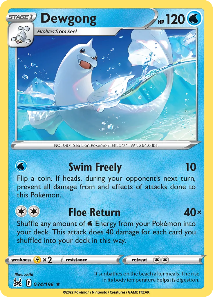 Dewgong (LOR 034) – Lost Origin – Normal
