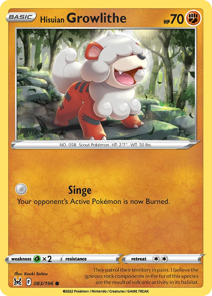 Hisuian Growlithe (LOR 083) – Lost Origin – Normal