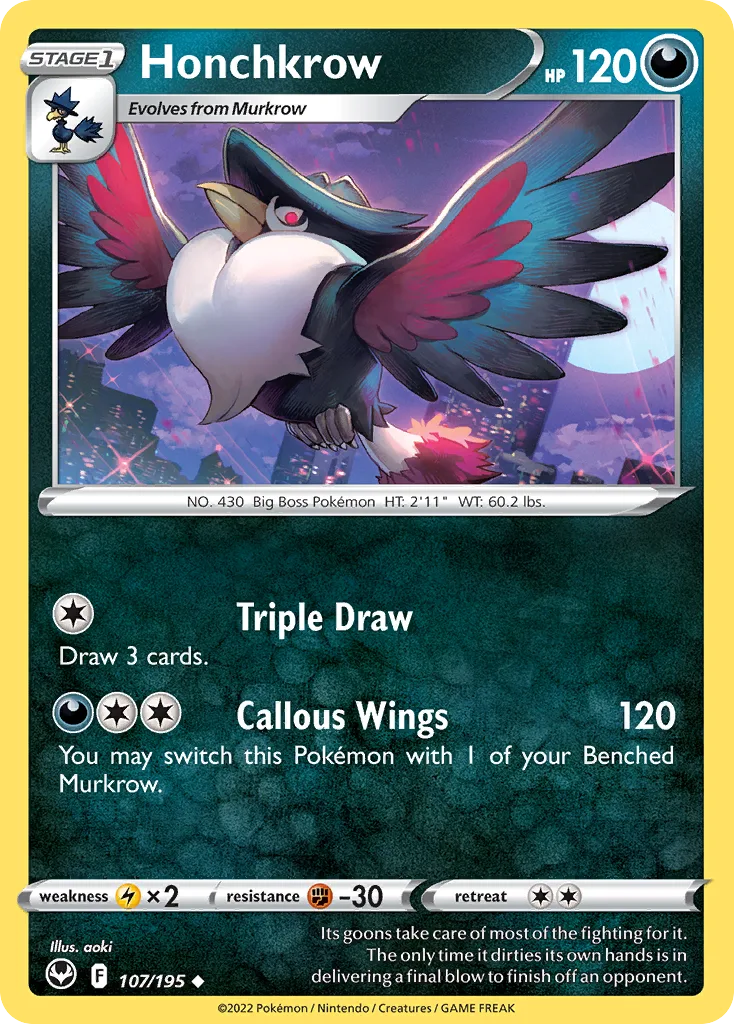 Honchkrow (SIT 107) – Silver Tempest – Normal