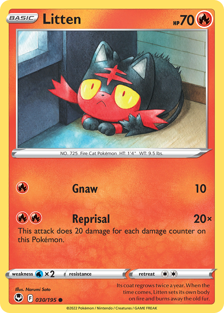Litten (SIT 030) – Silver Tempest – Normal