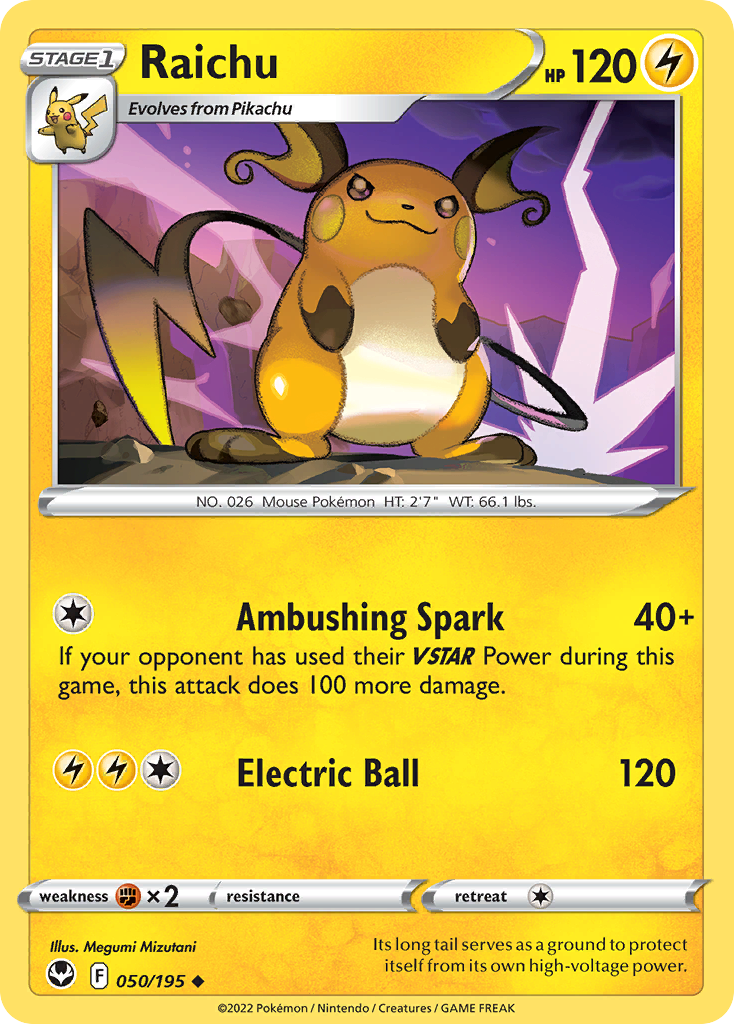 Raichu (SIT 050) – Silver Tempest – Normal