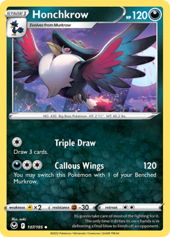 Honchkrow – Silver Tempest – Reverse Holo