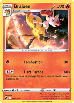 Braixen – Silver Tempest – Reverse Holo