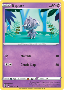 Espurr – Silver Tempest – Reverse Holo