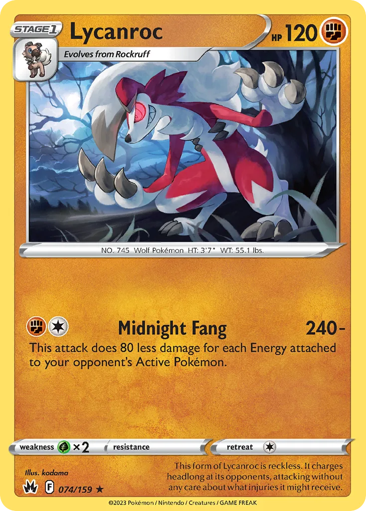 Lycanroc (CRZ 074) – Crown Zenith – Normal