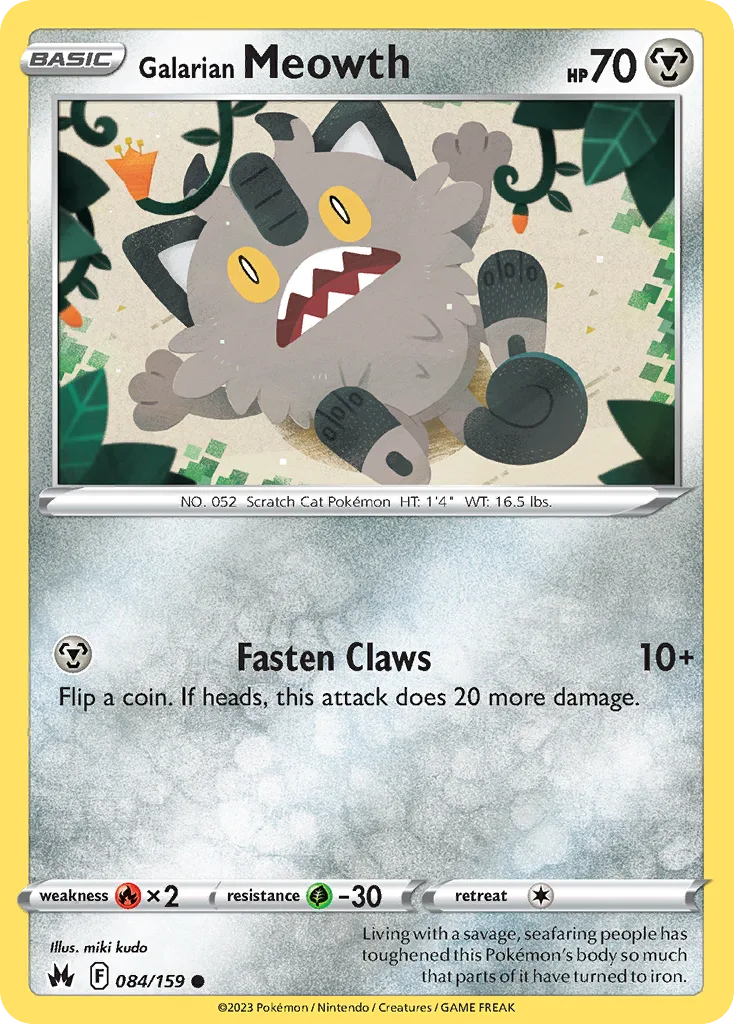 Galarian Meowth (CRZ 084) – Crown Zenith – Normal