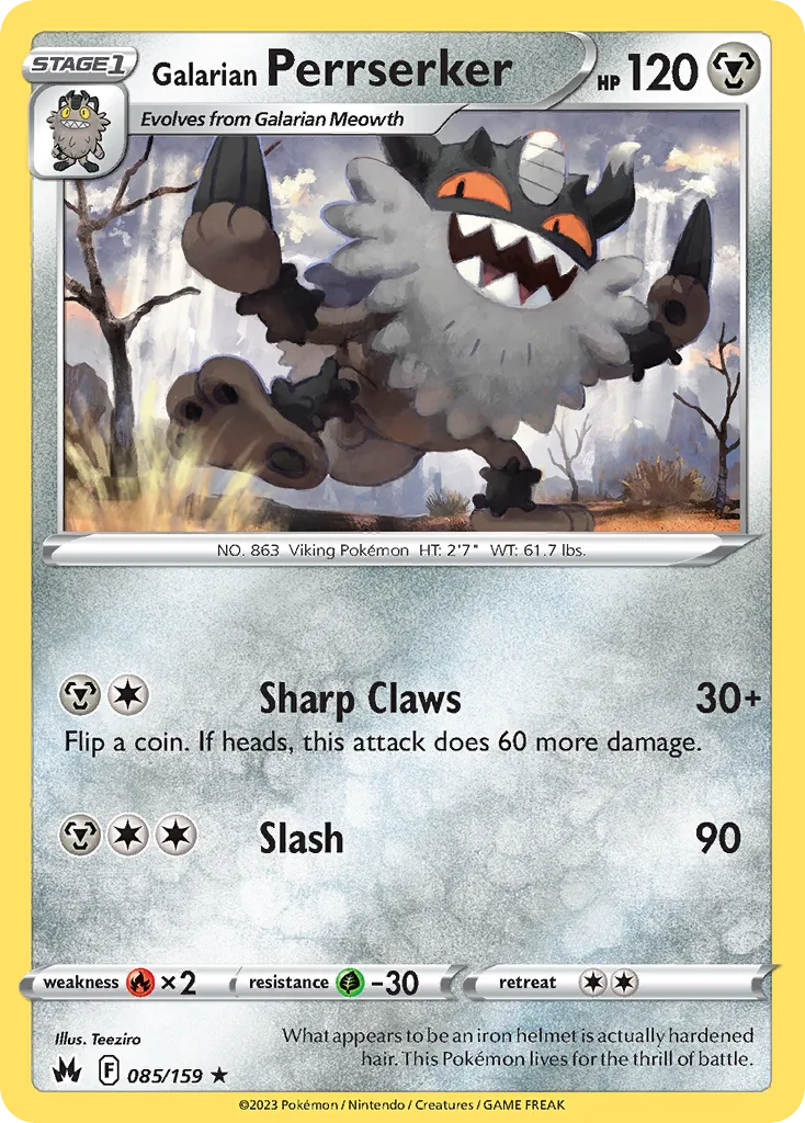 Galarian Perrserker (CRZ 085) – Crown Zenith – Normal