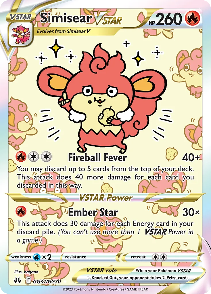 Simisear VSTAR (CRZ GG37) – Crown Zenith Galarian Gallery – Normal