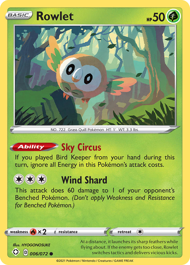 Rowlet (SHF 006) – Shining Fates – Normal