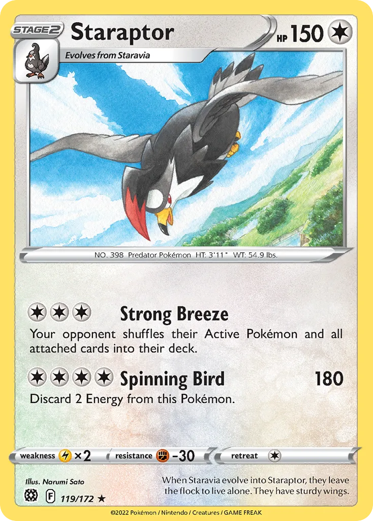 Staraptor (BRS 119) – Brilliant Stars (Reverse Holo) – Reverse Holo