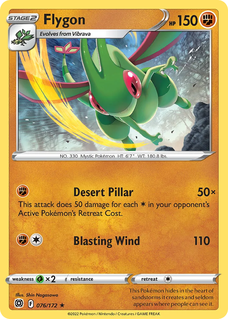 Flygon (BRS 076) – Brilliant Stars (Reverse Holo) – Reverse Holo