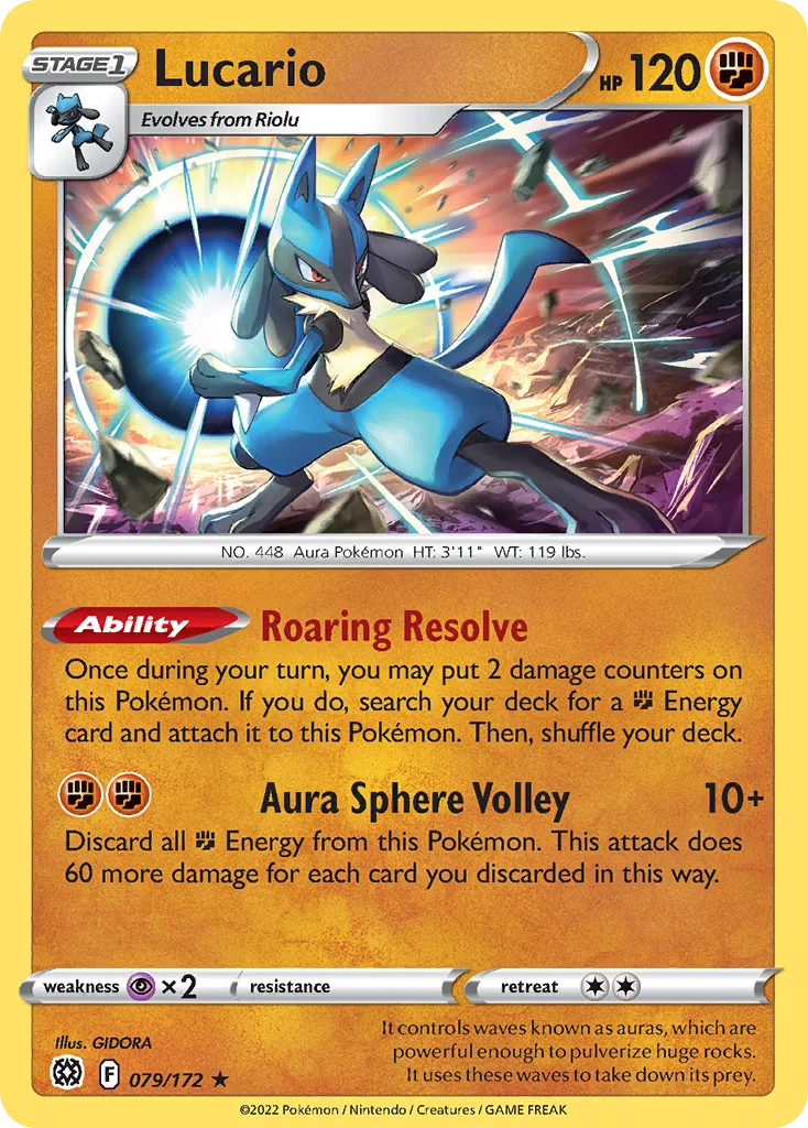 Lucario - Holo (BRS 079) – Brilliant Stars – Normal