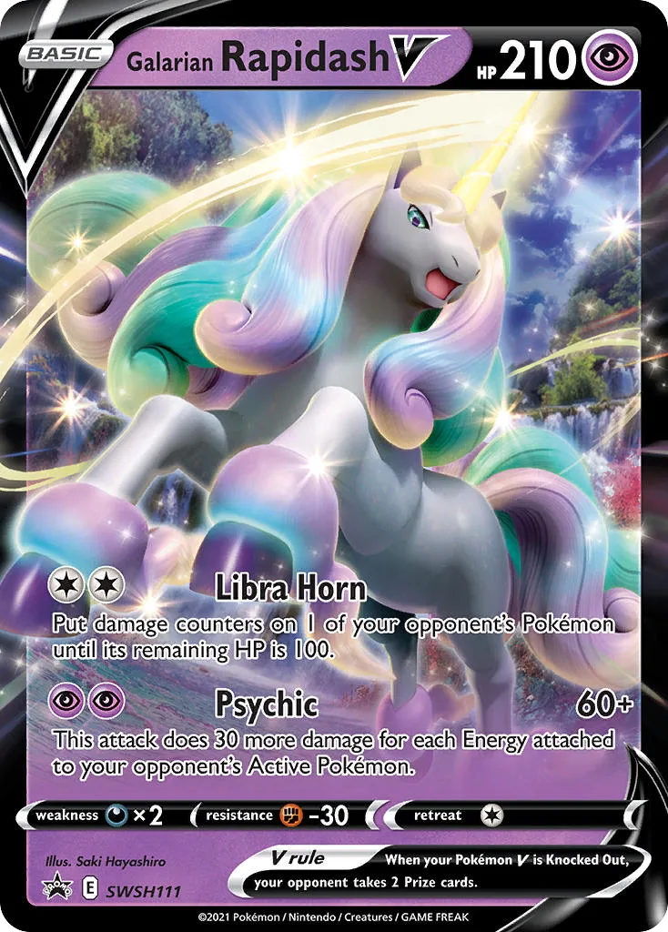 Galarian Rapidash V (SWSH 111) – SWSH Black Star Promos – Normal