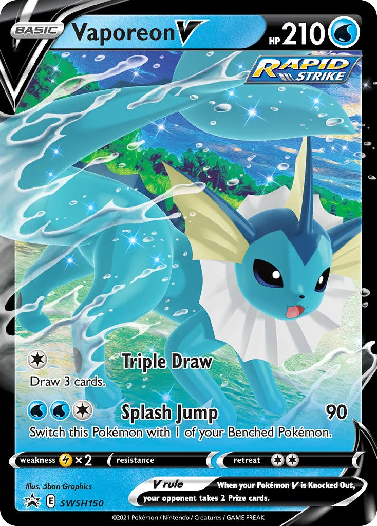 Vaporeon V (SWSH 150) – SWSH Black Star Promos – Normal