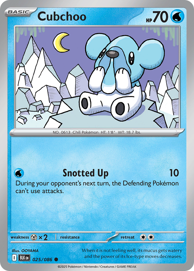 Cubchoo • Black Bolt • Reverse Holo